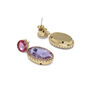 Pink and purple gem drop earrings
